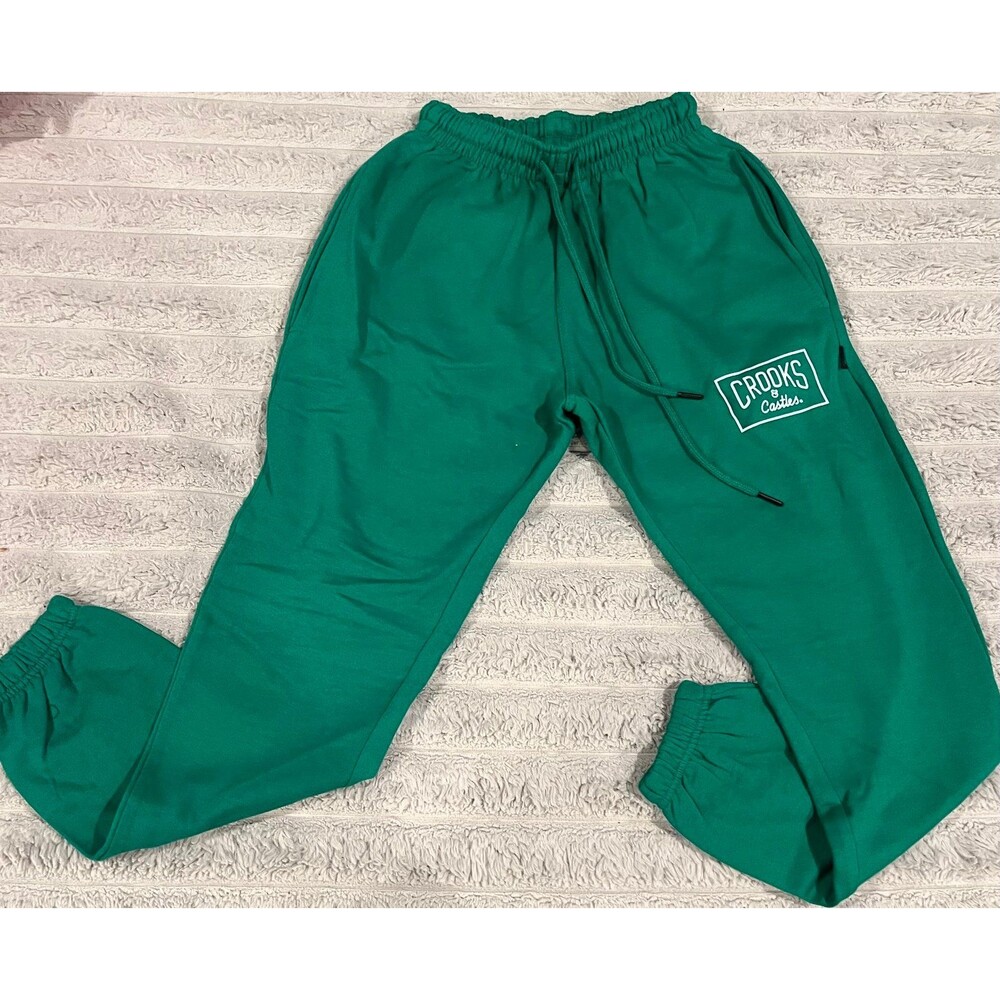Crooks & Castles Green Logo Jogger Sweatpants Size XS/TP NWT